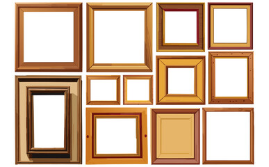 木製額縁ベクターイラストセット	