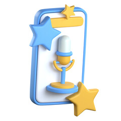 Online voice recording 3d icon Colorful Design