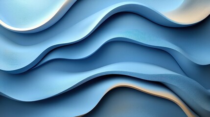 Obraz premium Abstract Blue Wave Pattern: Serene Curves and Textured Design