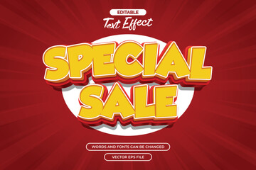 Special sale editable text effect with 3d text style