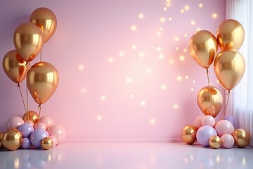 Rose Gold Balloon Party Background