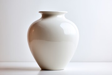 Glossy White Vase On White Background