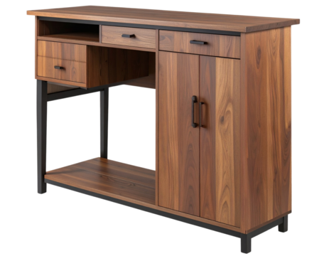 Modern hallway console table, narrow, transparent background