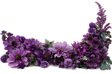 Purple flower arrangement floral border design
