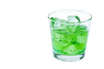 Fototapeta premium a glass of ice water with a few ice cubes
