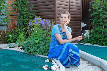 young woman in the garden