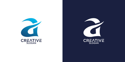 initial letter A abstract monogram logo vector design