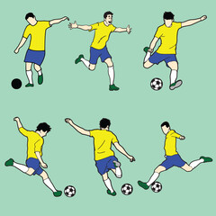 Dynamic football player vector illustrations for sports graphics