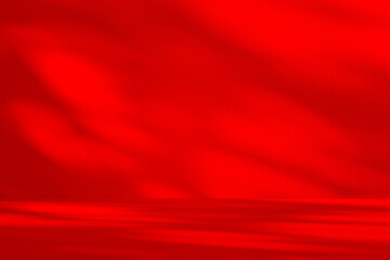 Wall interior background, studio and backdrops show products.with shadow from window color Red background for text insertion and presentation product	