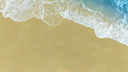 Nature of the beach and sea Summer with sunshine, sandy beaches, clear blue waters sparkling against the blue sky. On an island with good ecology and environment Background for summer vacation