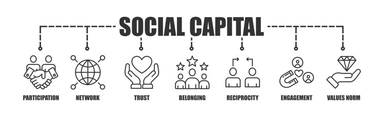 Social capital banner web icon