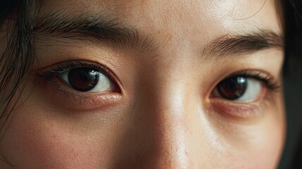 Fototapeta premium Window to the Soul: A captivating close-up of a person's eyes, conveying a sense of depth and emotion, revealing the delicate details of iris and the story within.