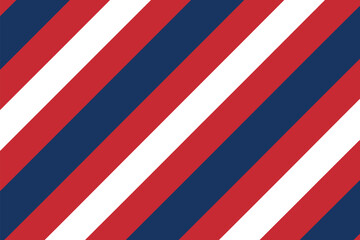 Fototapeta premium A repeating pattern of diagonal stripes in red white and blue creating a patriotic background design