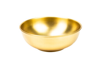 a gold bowl on a white background