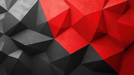 Abstract Red and Black Geometric Polygonal Background