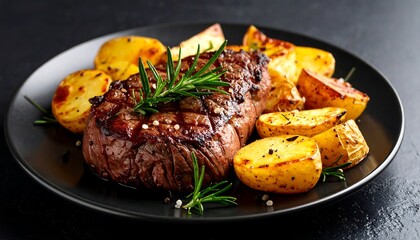Grilled steak with roasted potatoes (3)