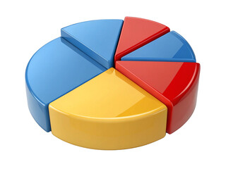 Colorful 3D circle chart isolated on a white background.