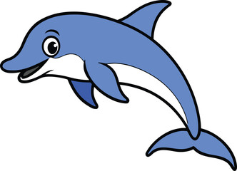 Fototapeta premium Dolphin jumping out of the water in vector illustration style