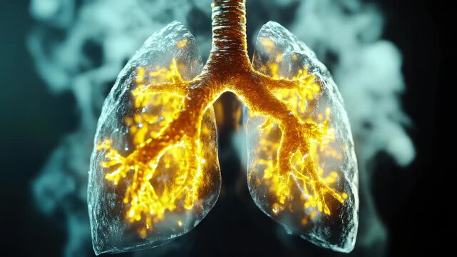 This informative piece highlights the impact of smoking on lung health, showcasing how it damages respiratory structures and leads to severe health issues over time