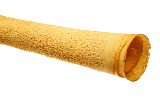 a close up of a pastry on a white background