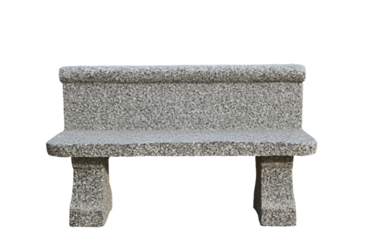 a stone bench with a white background