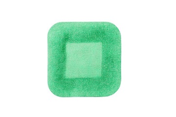 a green square shaped object on a white background
