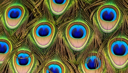 Obraz premium Close-up peacock feather pattern