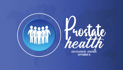 September is Prostate Health Month. Vector template Design for banner, greeting card, poster, prints, social media post, flyer, T shirt with background.