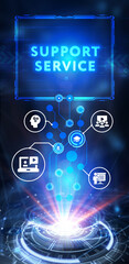 Business, Technology, Internet and network concept. Technical Support Center customer service. 3d illustration