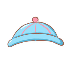 hat clipart with decorations and cute design in colorful flat cartoon drawing for projects