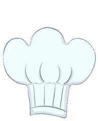 Chef's hat clipart with decorations and cute design in colorful flat cartoon drawing for projects