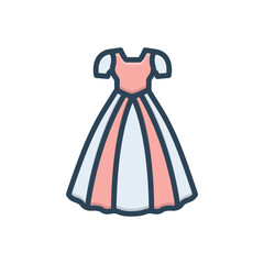 Color illustration icon for costume
