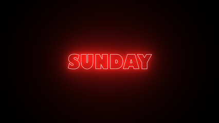 The word Sunday. neon text Sunday icon. Sunday creative modern stylish calligraphy letter design.