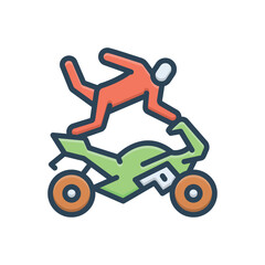 Color illustration icon for stunt
