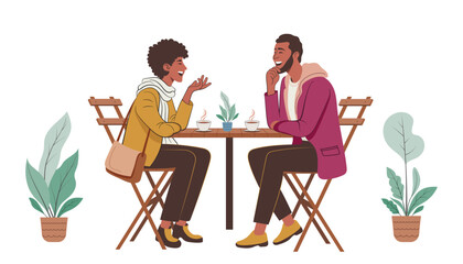 Concept of Light Moments at the Cafe, Laughter, Stories, and Closeness