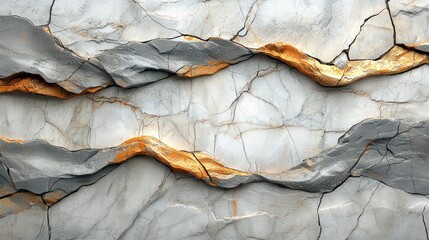 Abstract Rock Formation: Grey and Golden Hues