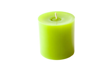 a green candle with a single candle stick sticking out of it
