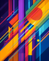 Fototapeta premium Abstract geometric color blocks