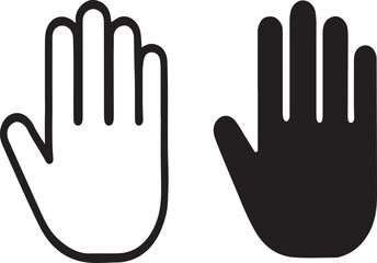 Obraz premium Hand Stop Icon Set, Filled and Outline Vector Set for User Interface Design