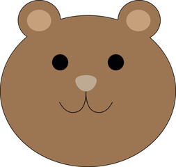 Cute cartoon teddy bear, anime bear vector illustration