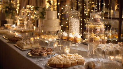 christmas cookies and candles on the table