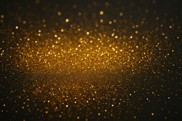 Abstract gold glitter background shimmering brightly with various sparkles.