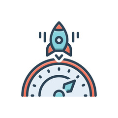 Fototapeta premium Color illustration icon for superior performance