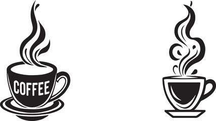 black and white coffee icon vector design
