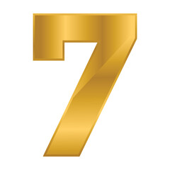 7 Number Luxury Logo Design vector template illustration