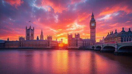 Obraz premium London Houses of Parliament at Sunset (1)