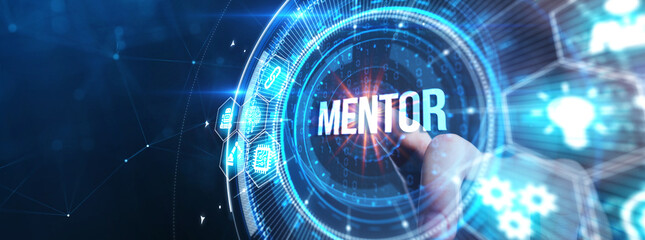 Mentoring concept. Mentoring with mentor advice, support and motivation.