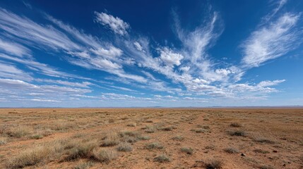 Fototapeta premium Vast, arid landscape under a dramatic sky