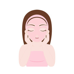 Young Woman Applying Face Product and Massaging Cheeks