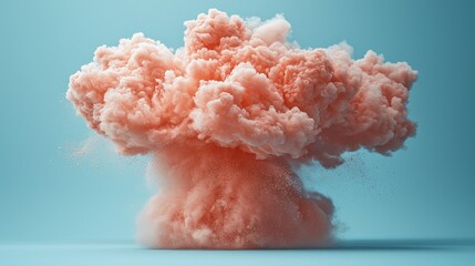 Peach Colored Smoke Cloud Explosion, Abstract Art Photography